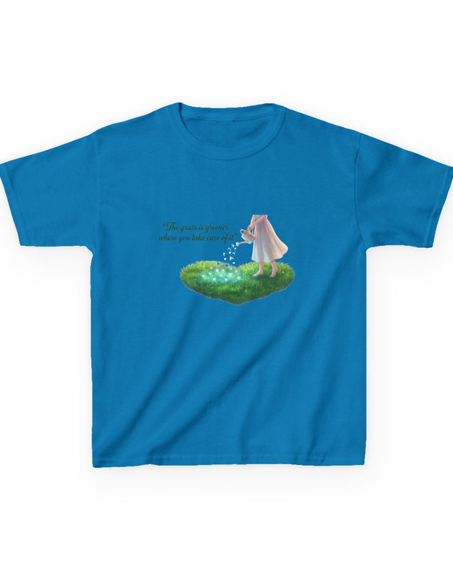"The Grass is Greener Where You Take Care of It" Kids Heavy Cotton Tee