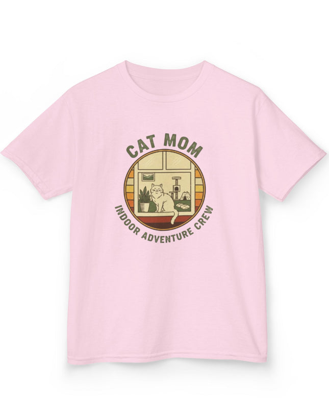 "Cat Mom Indoor Adventure Crew" Kids Heavy Cotton Tee