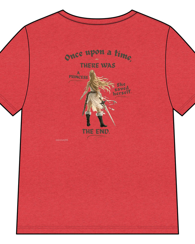 "She Saved Herself" Women’s Relaxed Heather CVC V-Neck Tee
