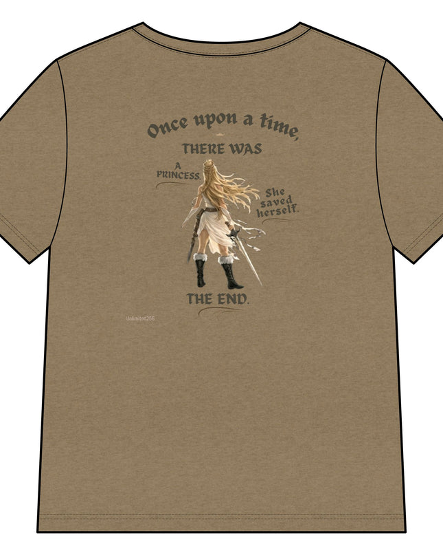 "She Saved Herself" Women’s Relaxed Heather CVC V-Neck Tee