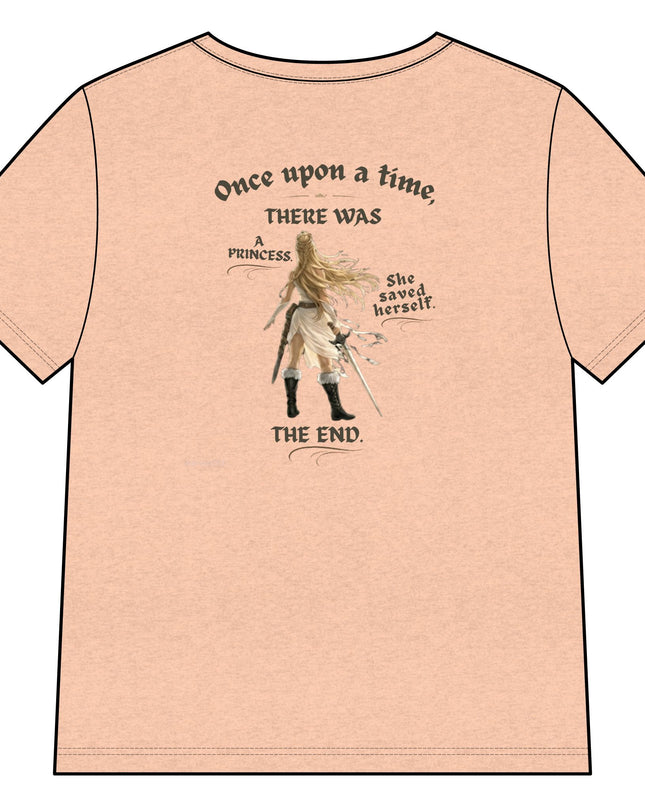 "She Saved Herself" Women’s Relaxed Heather CVC V-Neck Tee