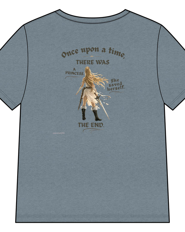 "She Saved Herself" Women’s Relaxed Heather CVC V-Neck Tee