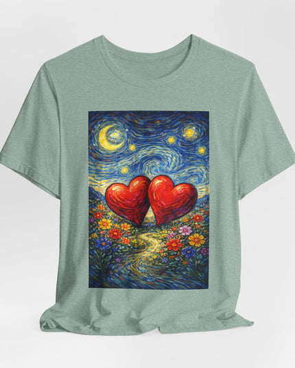 "Valentine's Day - Vincent Van Gogh Style" Unisex Jersey Short Sleeve Tee
