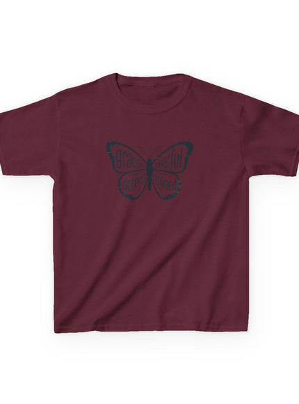 "Butterfly With Words" Kids Heavy Cotton Tee
