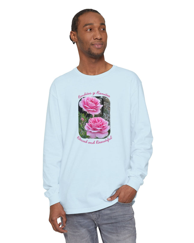 "Blessed and Beautiful" Unisex Garment-dyed Long Sleeve T-Shirt