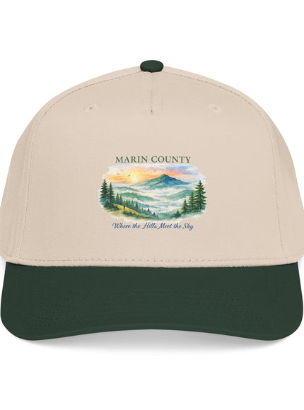 "Marin County, Where the Hills Meet the Sky" Mid Profile Baseball Cap