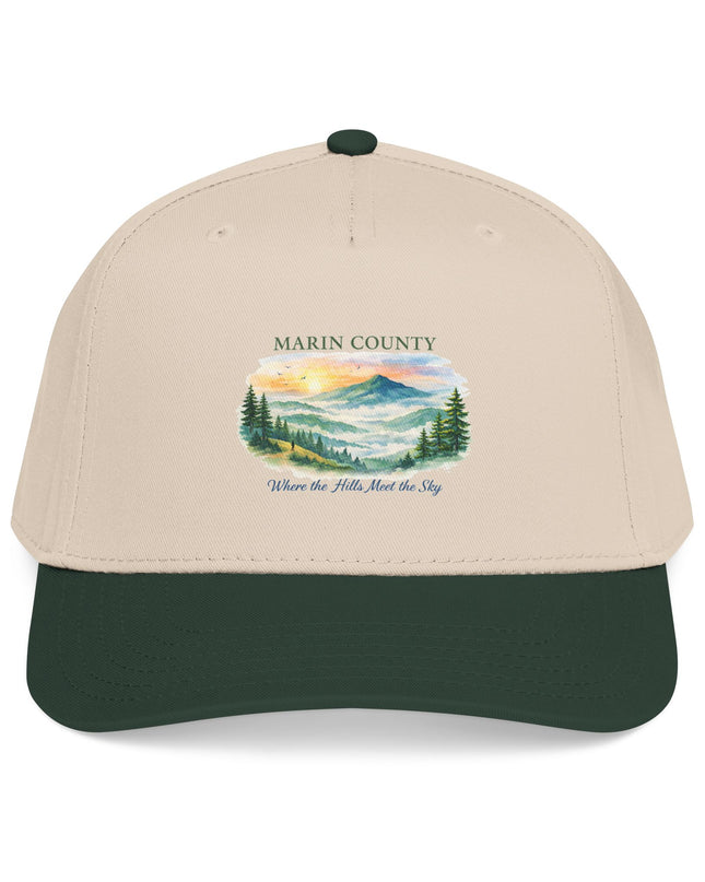 "Marin County, Where the Hills Meet the Sky" Mid Profile Baseball Cap