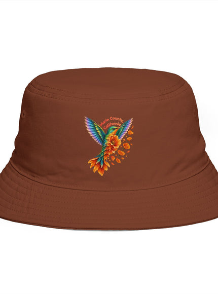 "Hummingbird and Poppies" Bucket Hat