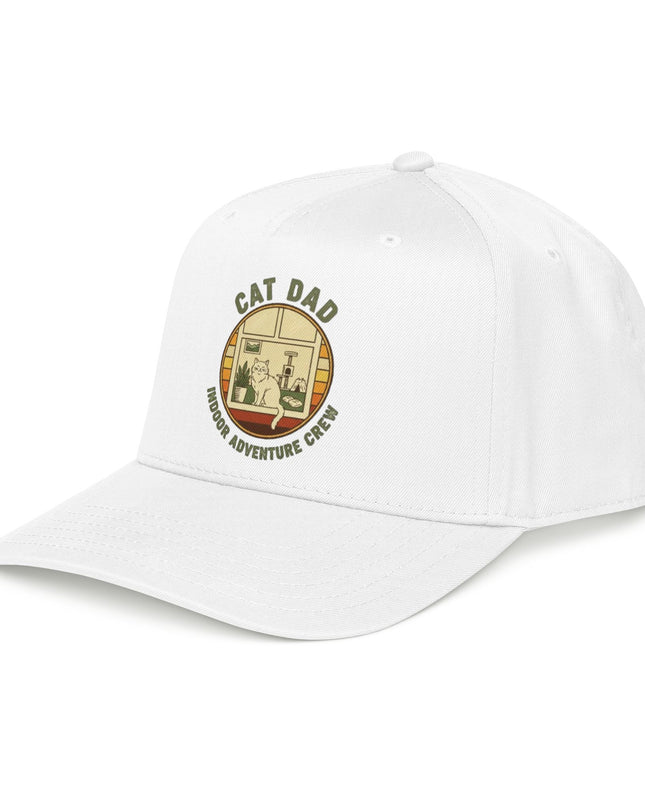 "Cat Dad Indoor Adventure Crew" Mid Profile Baseball Cap