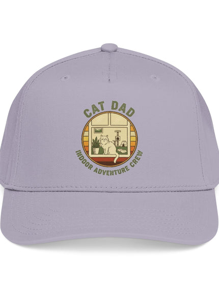 "Cat Dad Indoor Adventure Crew" Mid Profile Baseball Cap
