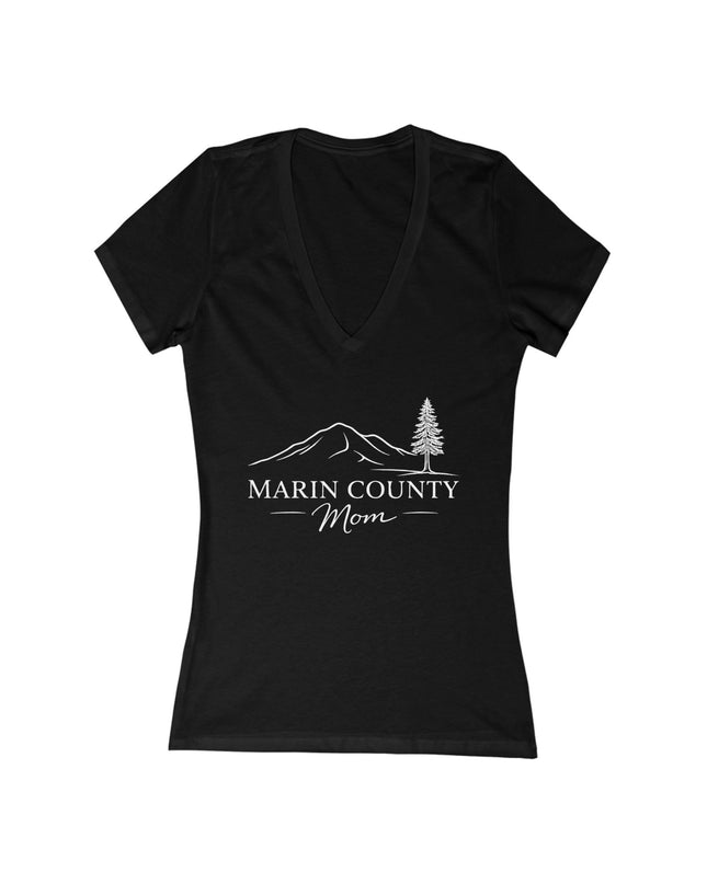 "Marin County Mom" Women's Jersey Short Sleeve Deep V-Neck Tee
