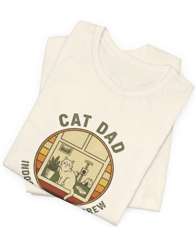 "Cat Dad Indoor Adventure Crew" Unisex Jersey Short Sleeve Tee