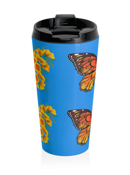 "Butterfly Poppies" Stainless Steel Travel Mug