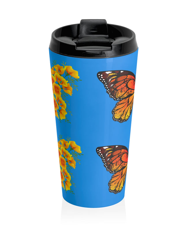 "Butterfly Poppies" Stainless Steel Travel Mug