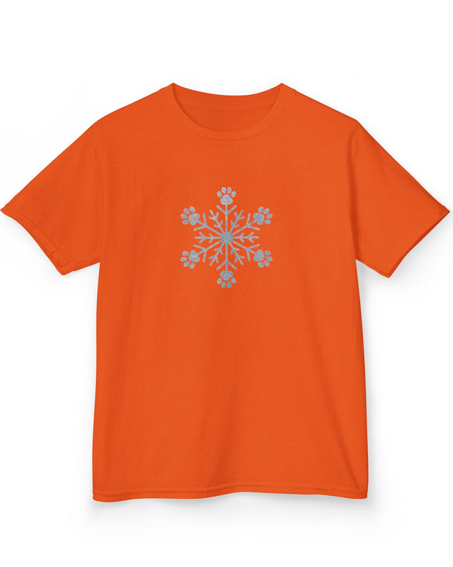 "Snowflake with Paws" Kids Heavy Cotton Tee