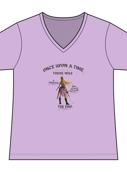 "She Saved Herself V2"  (2-sided) Women's Ideal V-Neck Tee