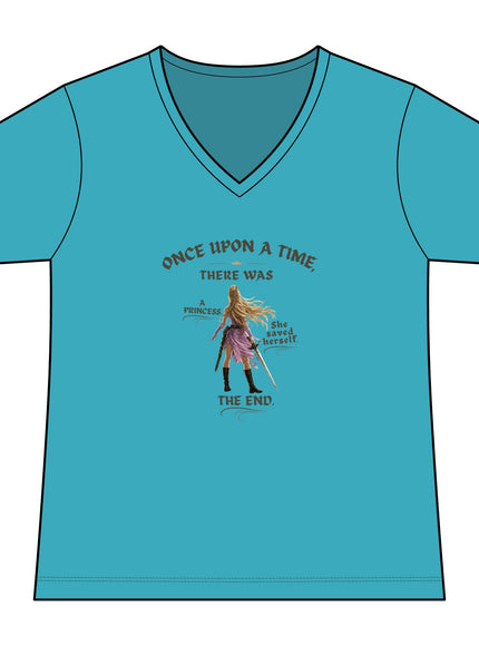 "She Saved Herself V2"  (2-sided) Women's Ideal V-Neck Tee