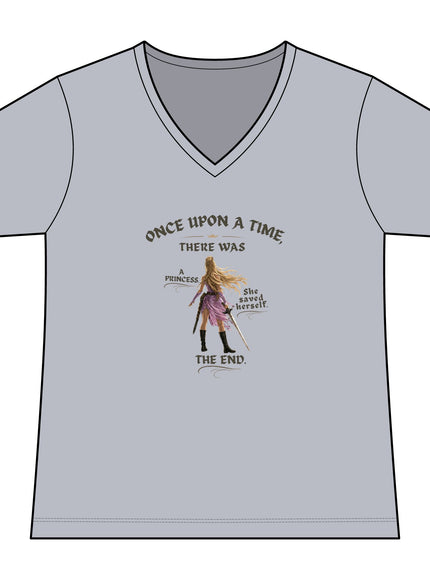 "She Saved Herself V2"  (2-sided) Women's Ideal V-Neck Tee