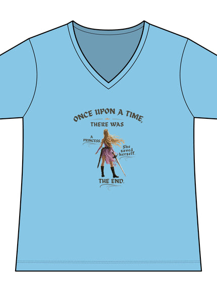 "She Saved Herself V2"  (2-sided) Women's Ideal V-Neck Tee