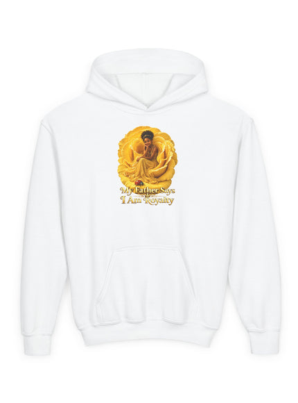 "My Father Says I am Royalty" Youth Heavy Blend Hooded Sweatshirt