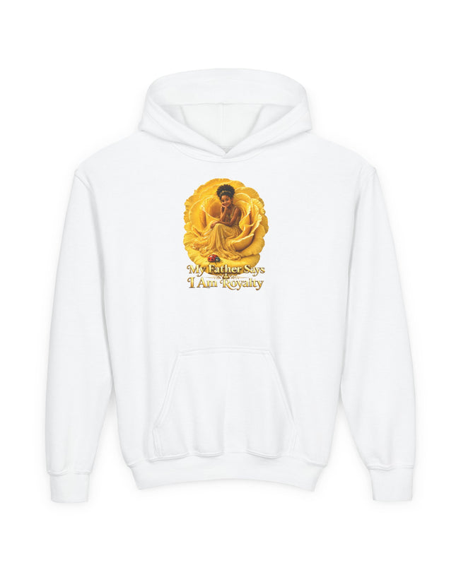 "My Father Says I am Royalty" Youth Heavy Blend Hooded Sweatshirt