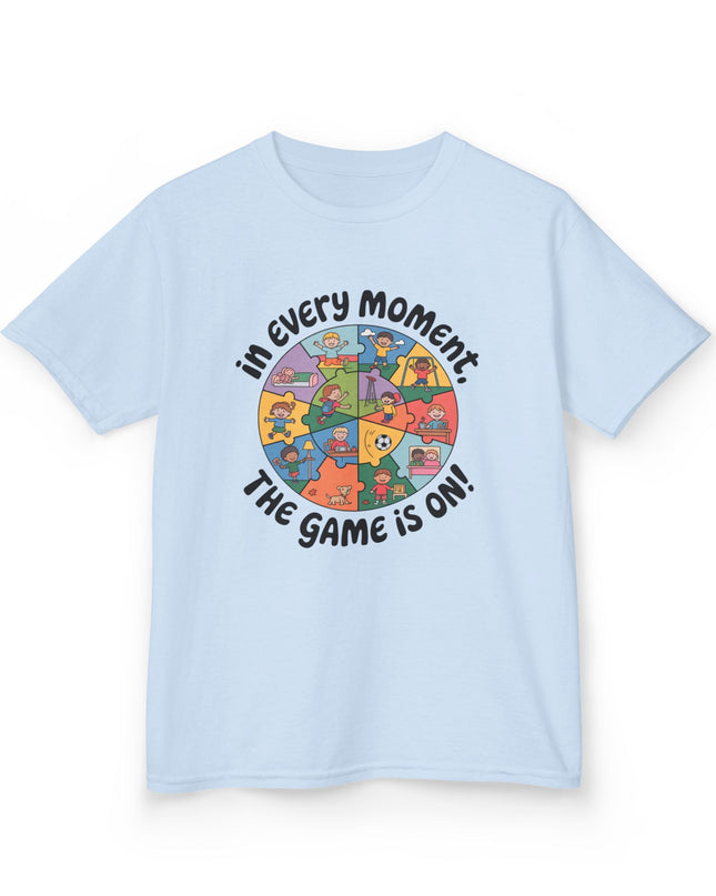 "In every moment, the game is on" Kids Short Sleeve Tee