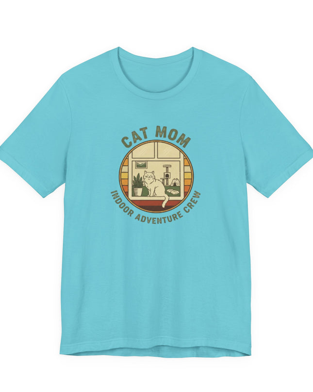 "Cat Mom Indoor Adventure Crew" Unisex Jersey Short Sleeve Tee