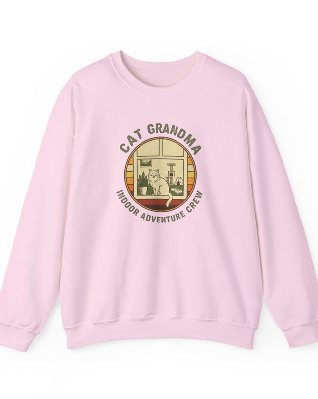 "Cat Grandma Indoor Adventure Crew" Unisex Adult Crewneck Sweatshirt