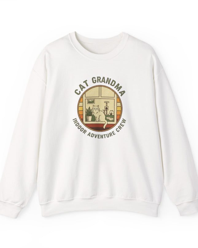 "Cat Grandma Indoor Adventure Crew" Unisex Adult Crewneck Sweatshirt