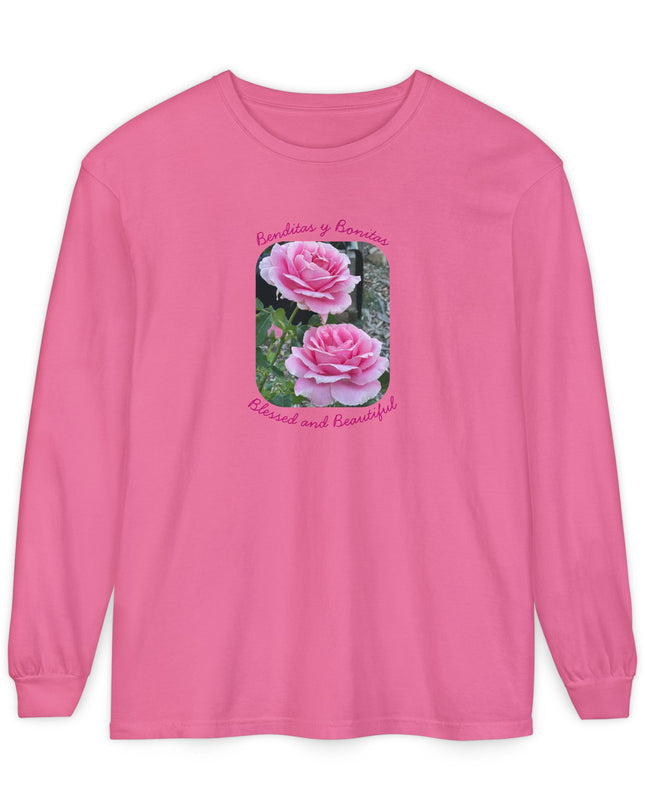 "Blessed and Beautiful" Unisex Garment-dyed Long Sleeve T-Shirt