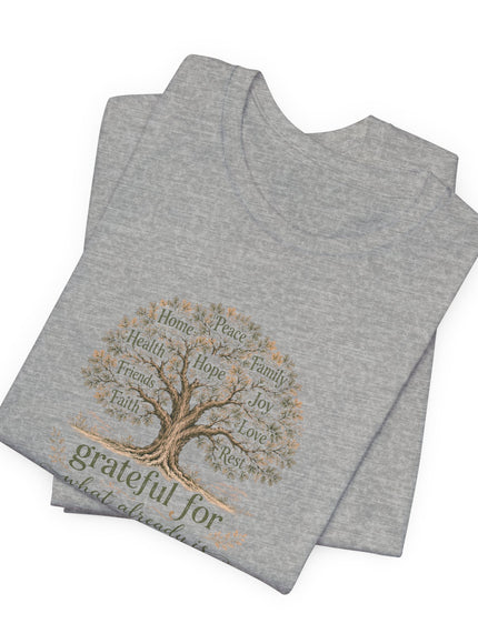 "Grateful For What Already Is" Unisex Jersey Short Sleeve Tee