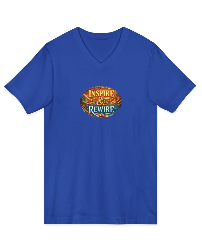 "Inspire and Rewire" Unisex Jersey Short Sleeve V-Neck Tee