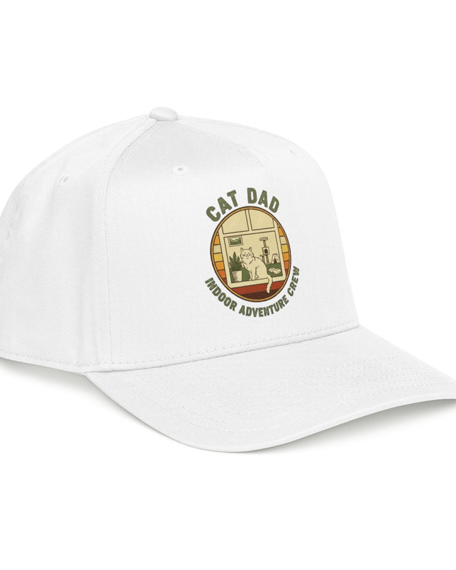 "Cat Dad Indoor Adventure Crew" Mid Profile Baseball Cap