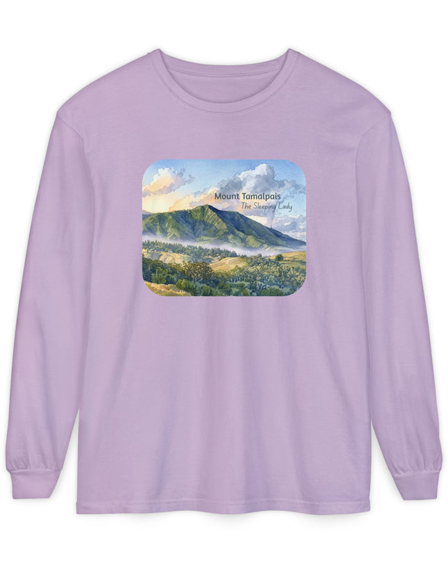 "Mount Tamalpais, the Sleeping Lady" Unisex Garment-dyed Long Sleeve T-Shirt