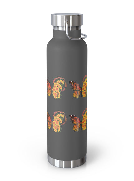 "Butterflies and Poppies Marin County, California" Copper Vacuum Insulated Bottle, 22oz