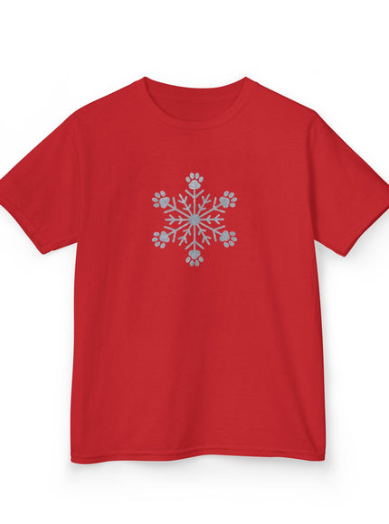 "Snowflake with Paws" Kids Heavy Cotton Tee