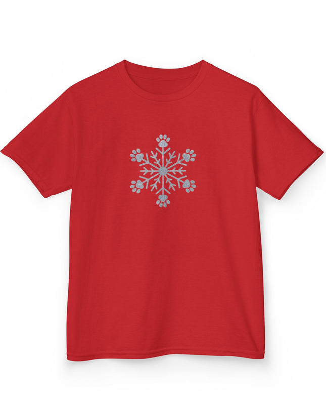 "Snowflake with Paws" Kids Heavy Cotton Tee