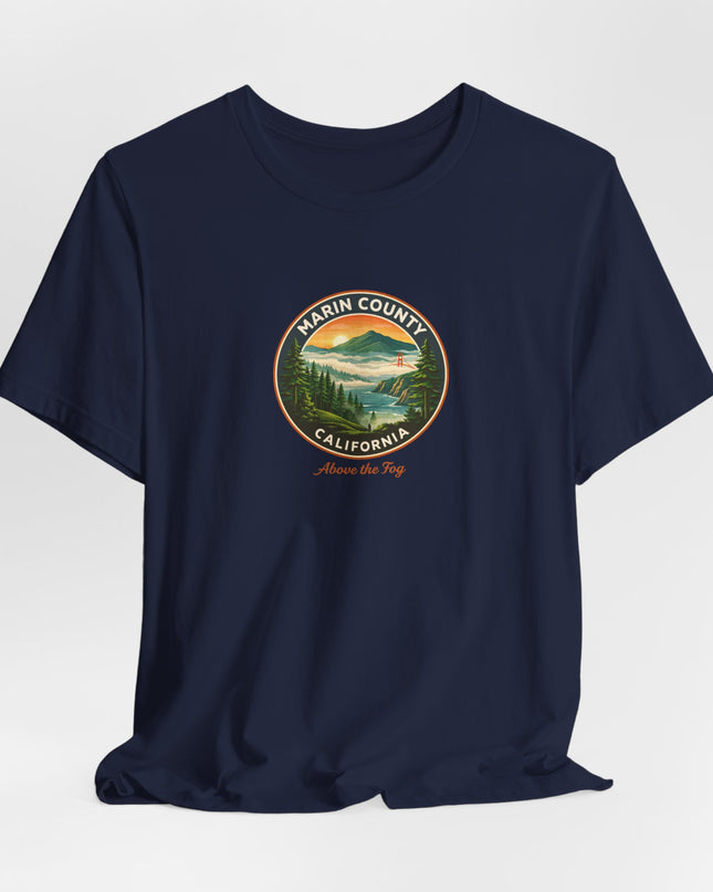 "Marin County, Above the Fog" Unisex Jersey Short Sleeve Tee