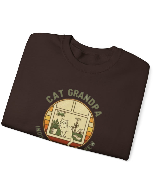 "Cat Grandpa Indoor Adventure Crew" Unisex Adult Sweatshirt