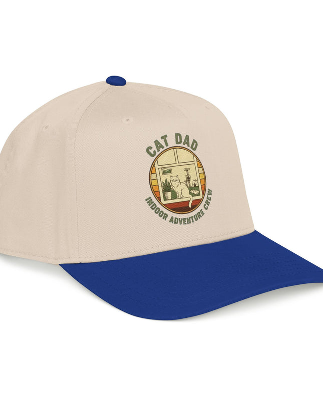 "Cat Dad Indoor Adventure Crew" Mid Profile Baseball Cap