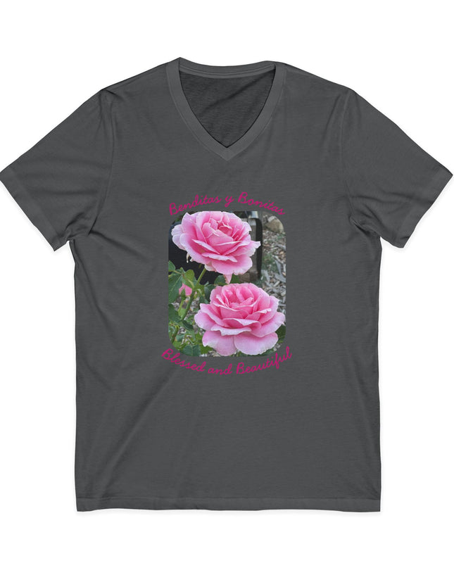 "Blessed and Beautiful" Ladies' V-Neck T-Shirt