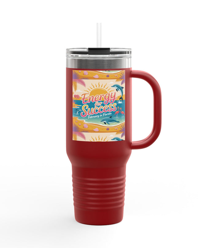"February in Florida, Energy for Success" Insulated Travel Mug, 40oz