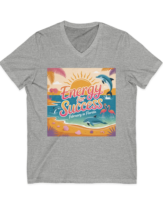 "February in Florida, Energy for Success" Ladies' V-Neck T-Shirt