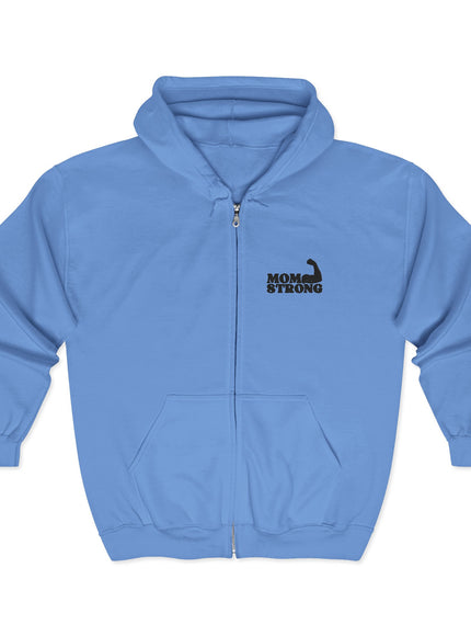 "Mom Strong (Black embroidery) " Unisex Heavy Blend Full Zip Hooded Sweatshirt
