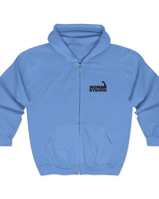 "Mom Strong (Black embroidery) " Unisex Heavy Blend Full Zip Hooded Sweatshirt
