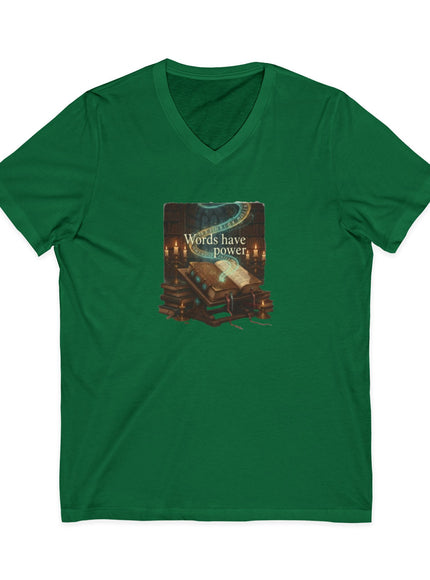 "Words Have Power" Unisex Jersey Short Sleeve V-Neck Tee
