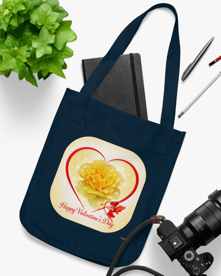 "Happy Valentine's Day" Organic Canvas Tote Bag