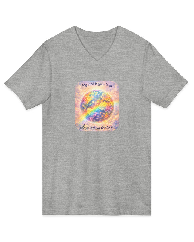 "My Land is Your Land" Unisex Jersey Short Sleeve V-Neck Tee