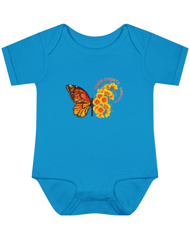 "Butterflies and Poppies Marin County, California" Infant Baby Rib Bodysuit