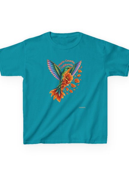 "Hummingbird and Poppies" Kids Heavy Cotton Tee